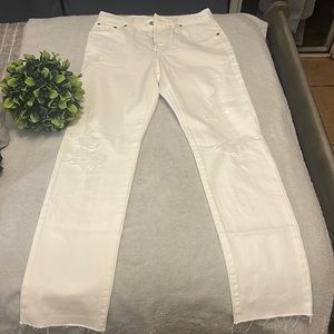 LEVI WHITE 501 JEANS